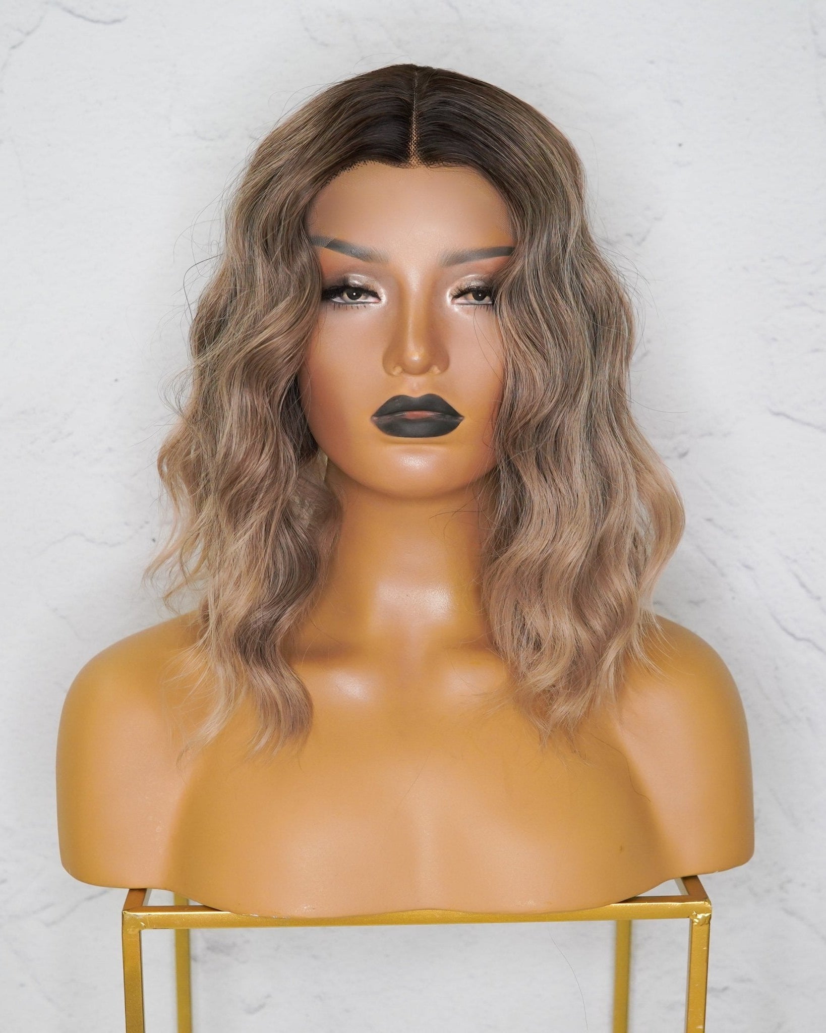 ALESSANDRA Ombre Ash Blonde Lace Front Wig - Milk & Honey Wigs