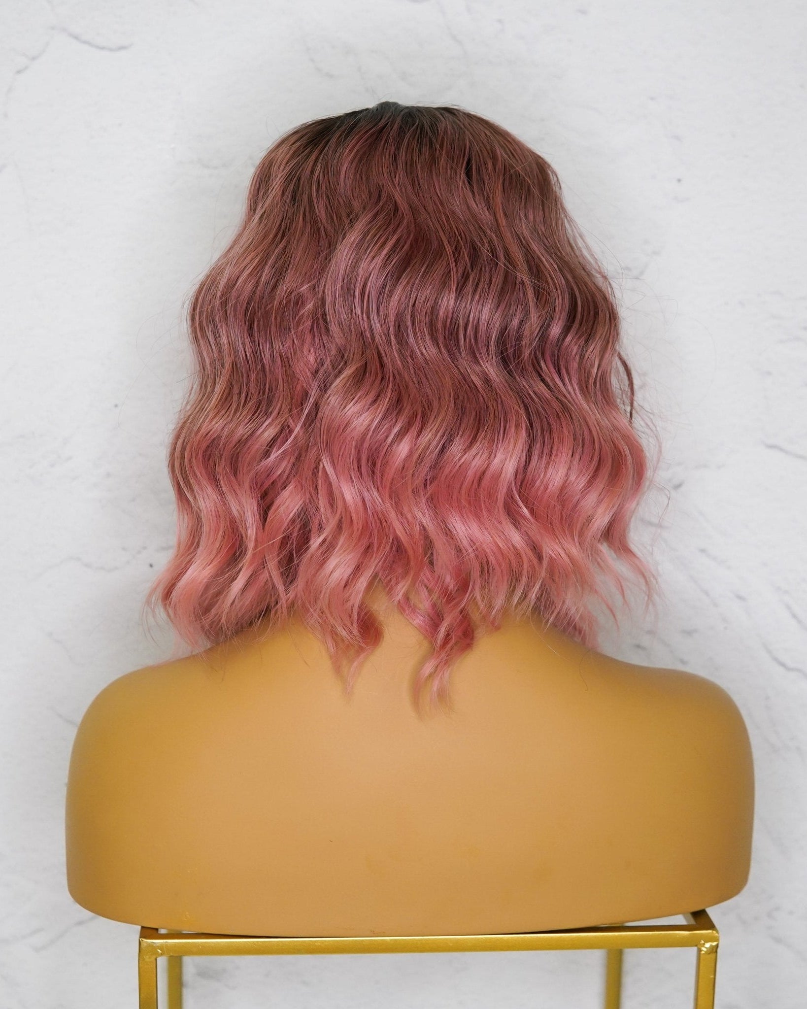 ALESSANDRA Ombre Pink Bob Lace Front Wig - Milk & Honey Wigs