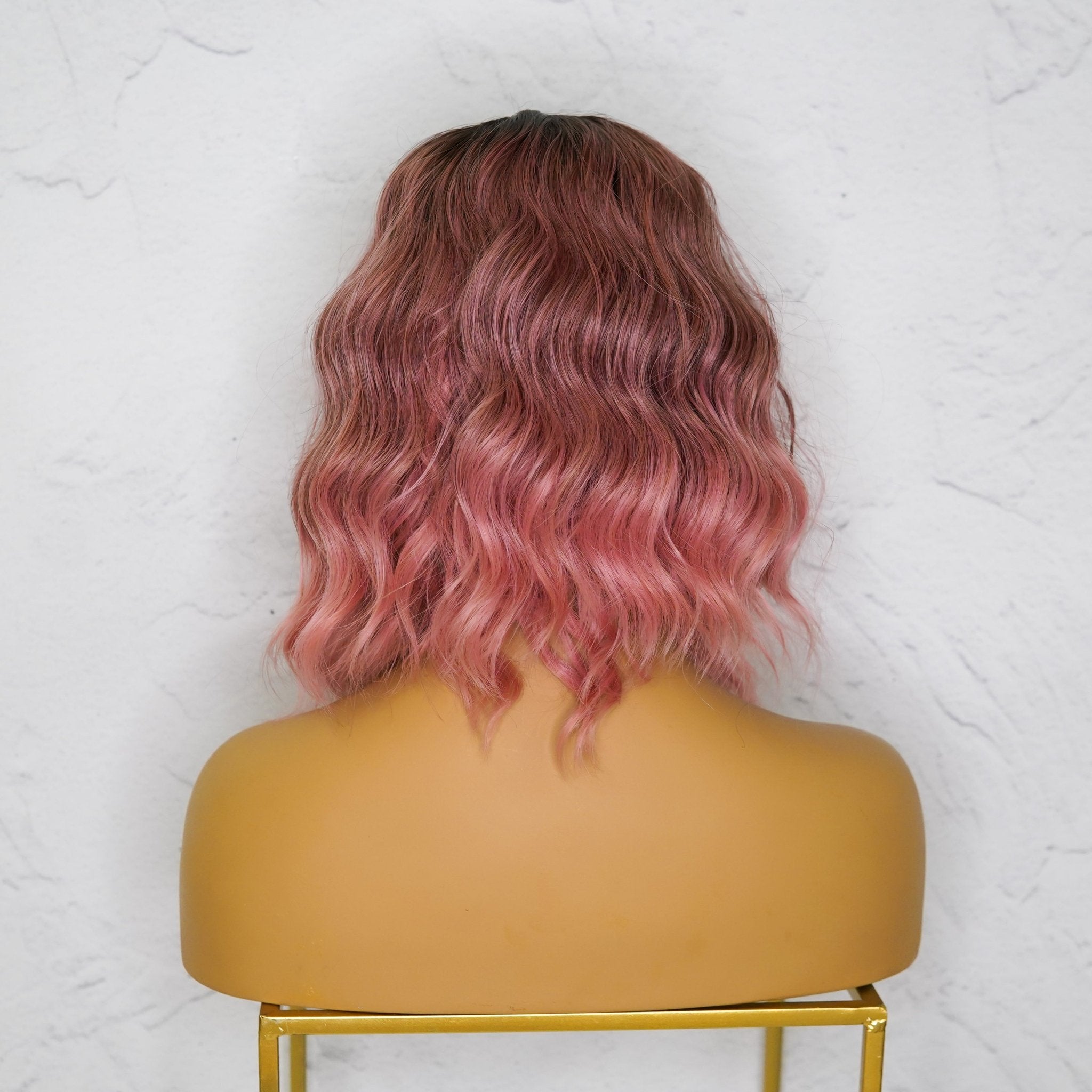 ALESSANDRA Ombre Pink Bob Lace Front Wig - Milk & Honey Wigs