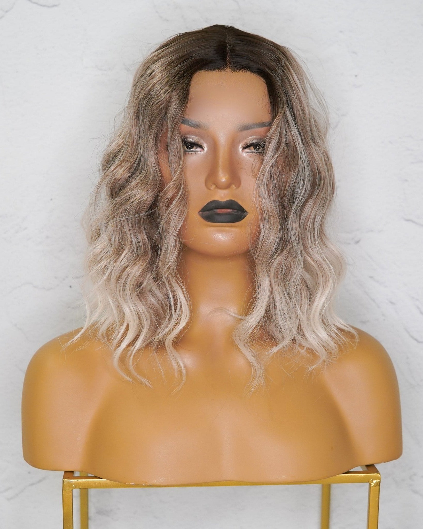 ALESSANDRA Three Tone Ombre Blonde Lace Front Wig - Milk & Honey Wigs