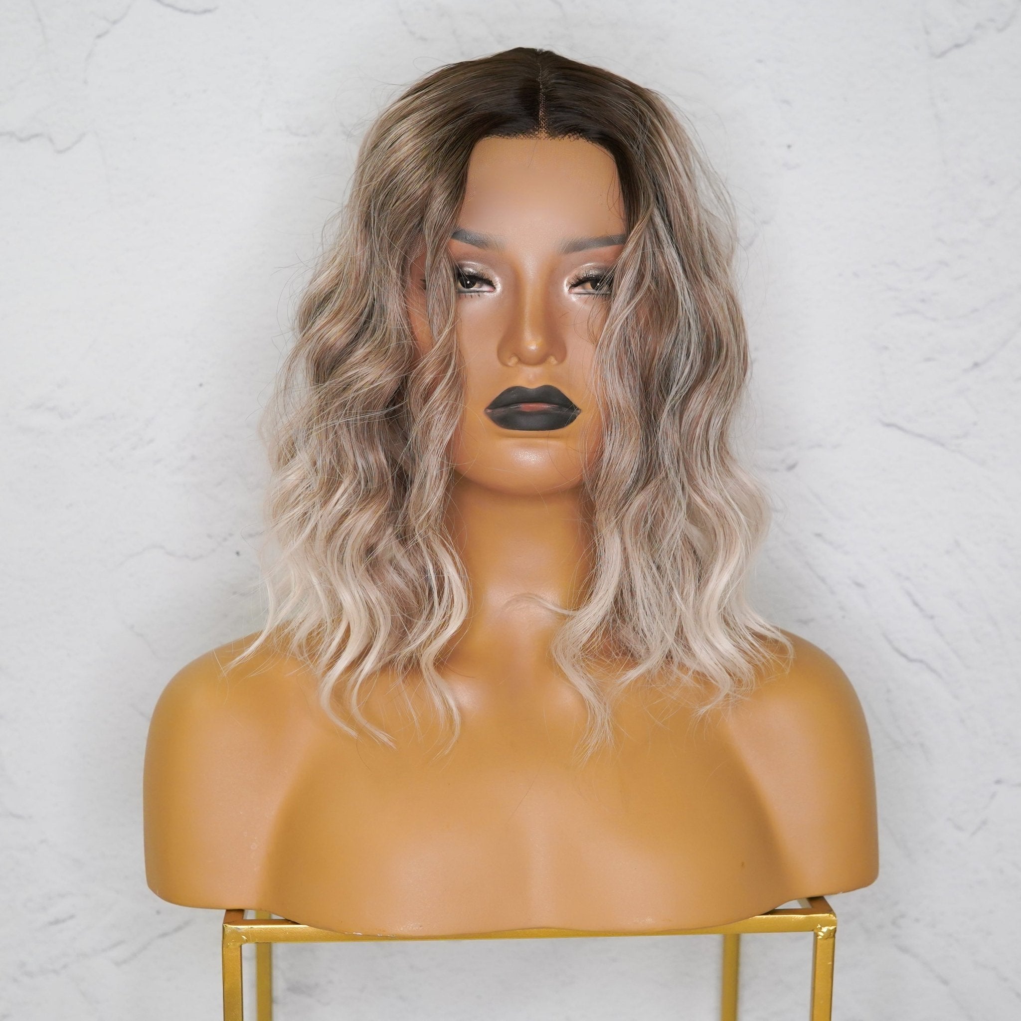 ALESSANDRA Three Tone Ombre Blonde Lace Front Wig - Milk & Honey Wigs