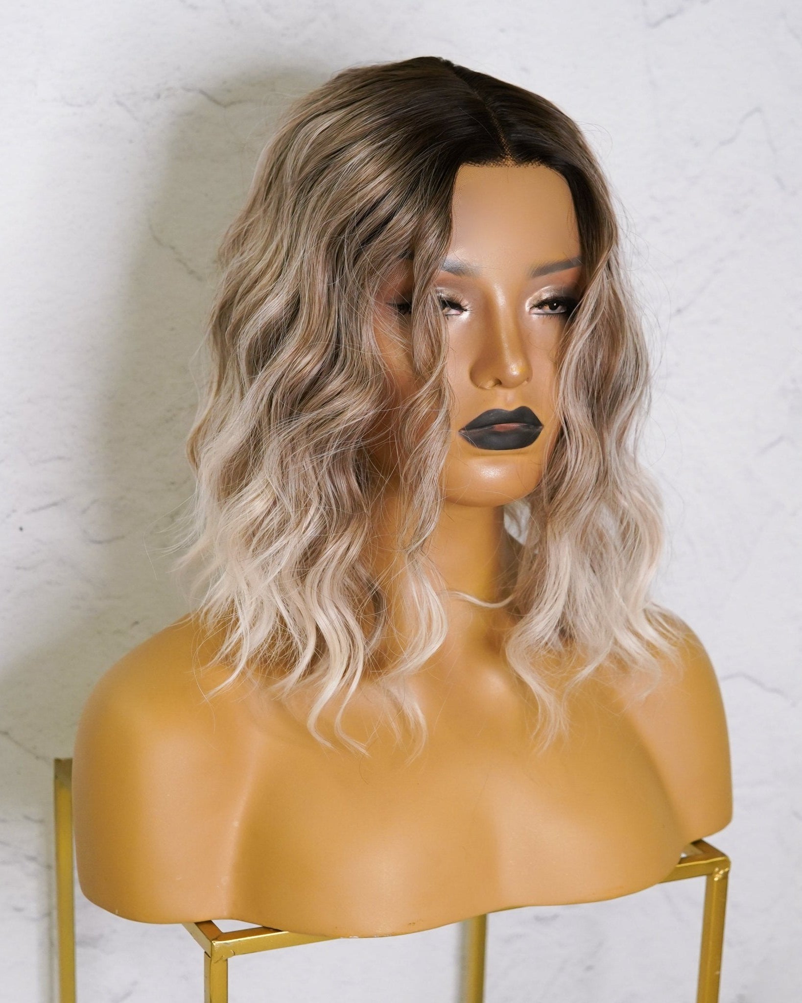 ALESSANDRA Three Tone Ombre Blonde Lace Front Wig - Milk & Honey Wigs
