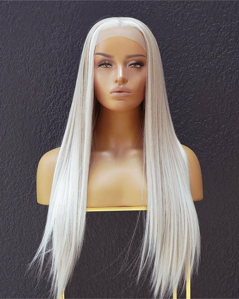 ALICIA Ombre White Blonde Lace Front Wig - Milk & Honey Wigs