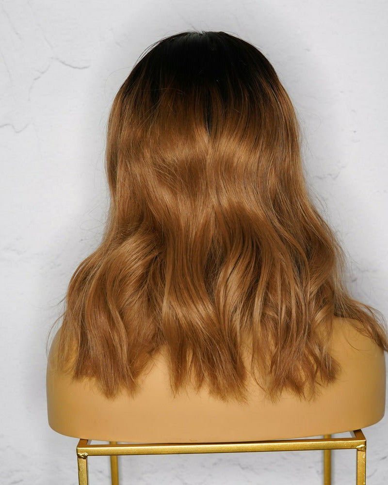 ANEESHA Brown Ombre Human Hair Lace Front Wig - Milk & Honey Wigs