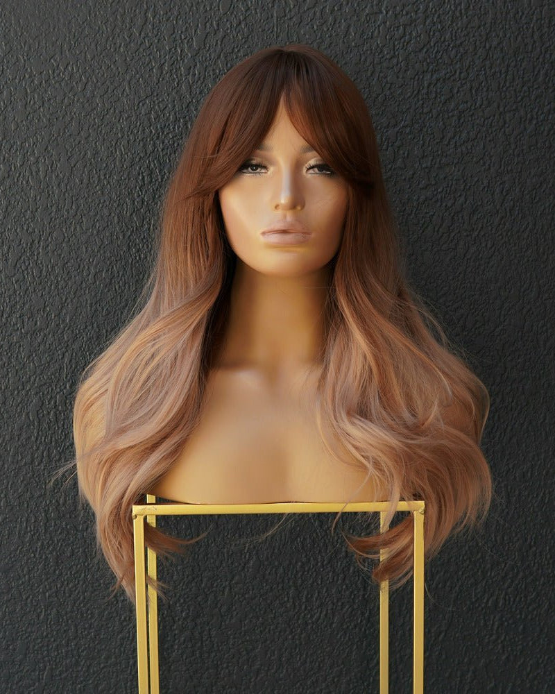 ANNA Ombre Brown Fringe Wig - Milk & Honey Wigs