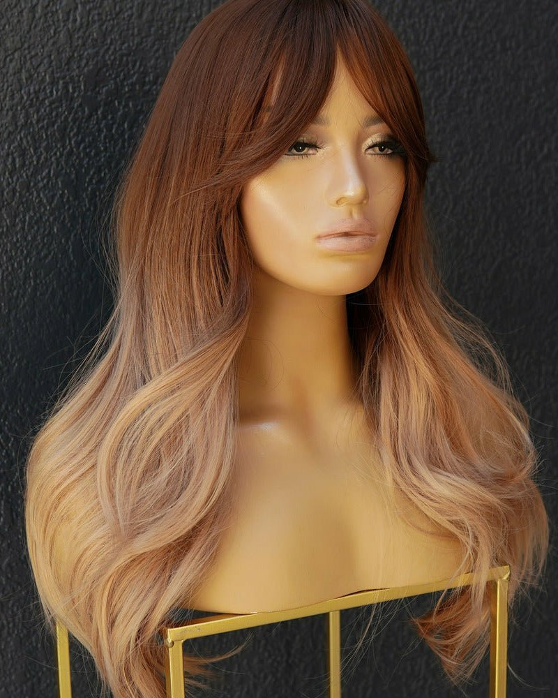 ANNA Ombre Brown Fringe Wig - Milk & Honey Wigs