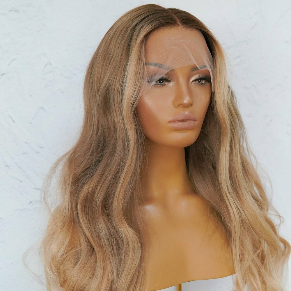 ARIA - Caramel Blonde - Human Hair Wig | Blonde, 24 Inch, 13x6 Lace Front, Human Hair | Milk & Honey Wigs