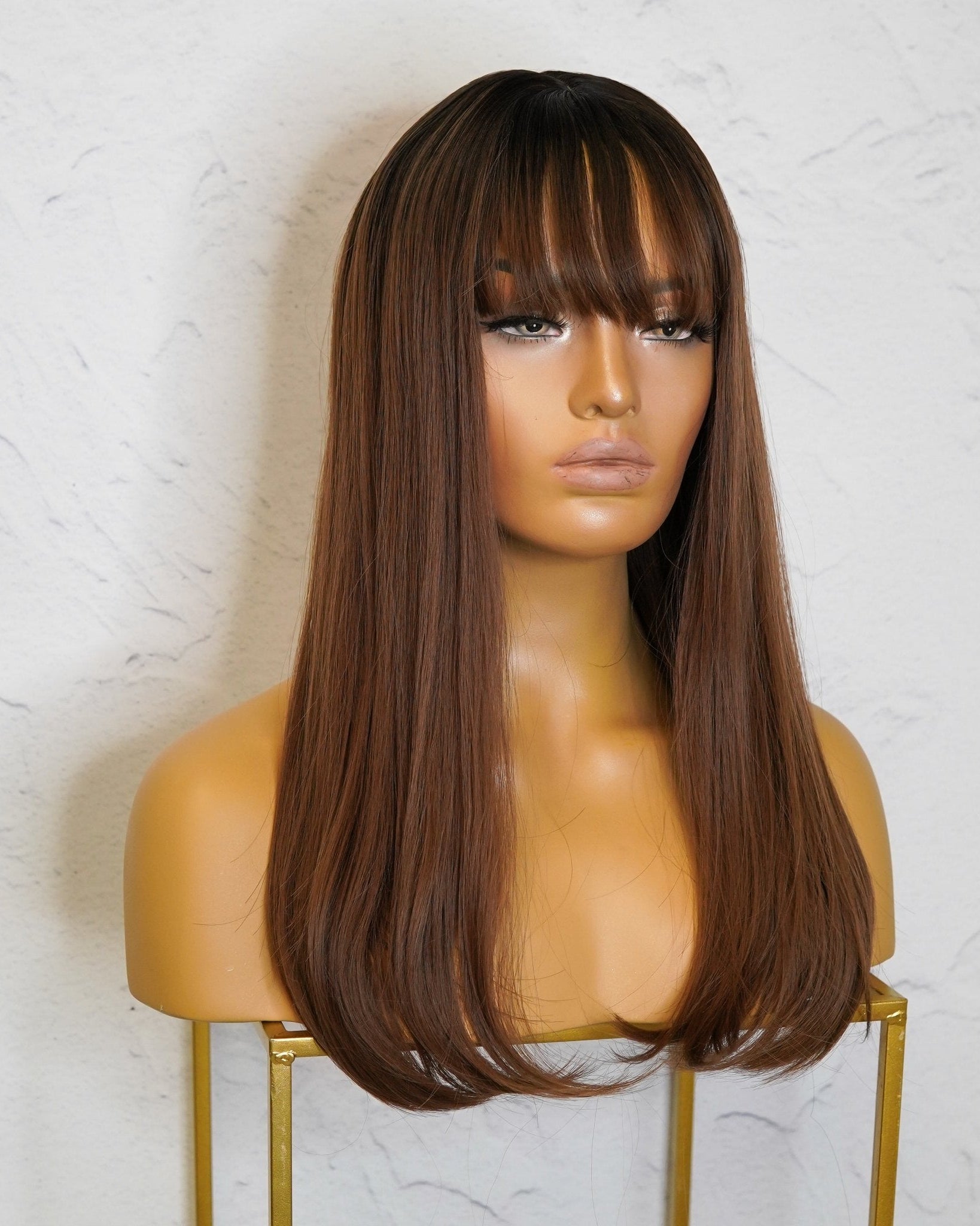 ASHLEY Brown 18" Fringe Wig - Milk & Honey Wigs
