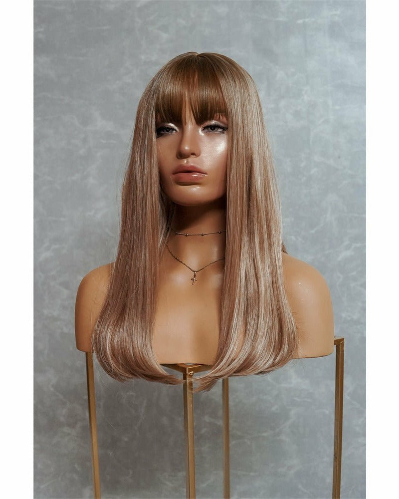 ASHLEY Caramel Blonde 18" Fringe Wig - Milk & Honey Wigs