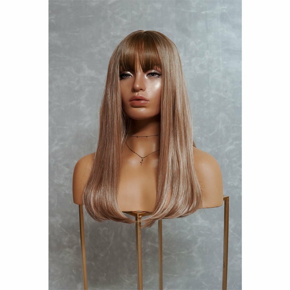 ASHLEY Caramel Blonde 18" Fringe Wig - Milk & Honey Wigs