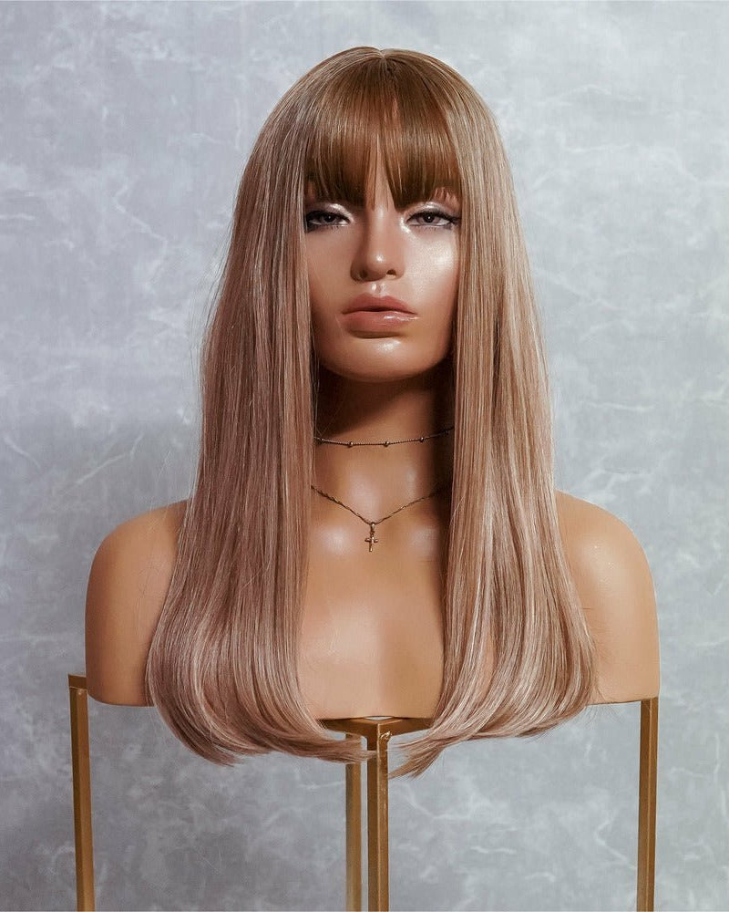 ASHLEY Caramel Blonde 18" Fringe Wig - Milk & Honey Wigs