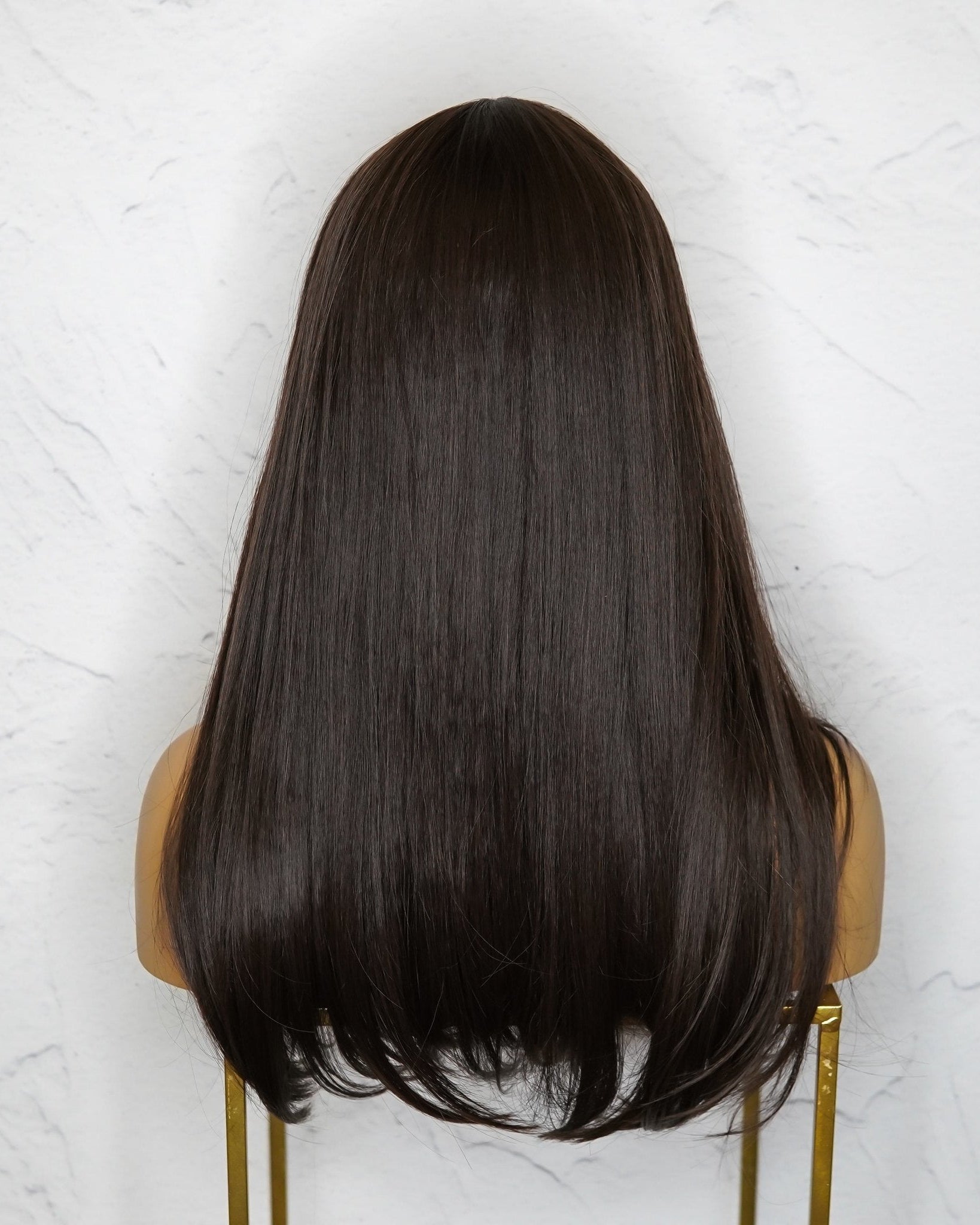 ASHLEY Dark Brown Fringe Wig - Milk & Honey Wigs