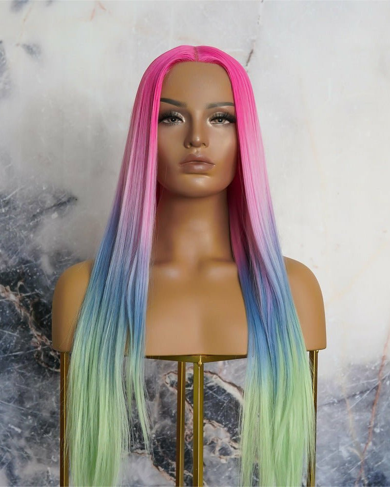 ATLANTIS Rainbow Ombre Lace Front Wig - Milk & Honey Wigs