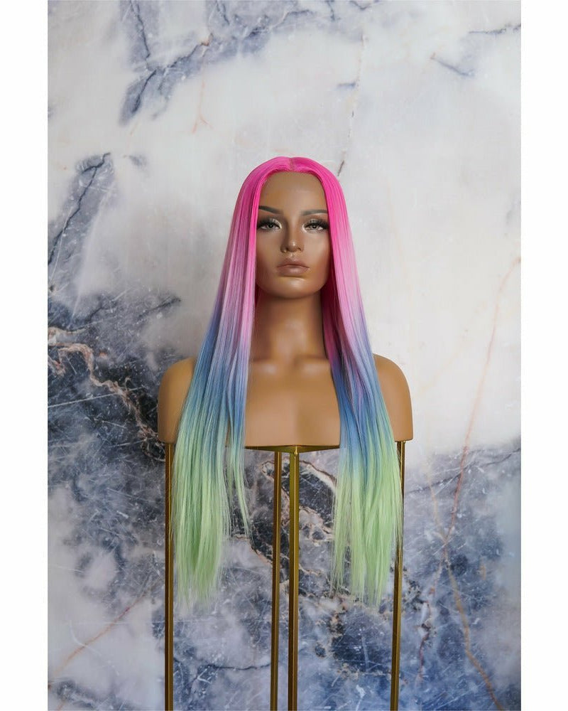 ATLANTIS Rainbow Ombre Lace Front Wig - Milk & Honey Wigs