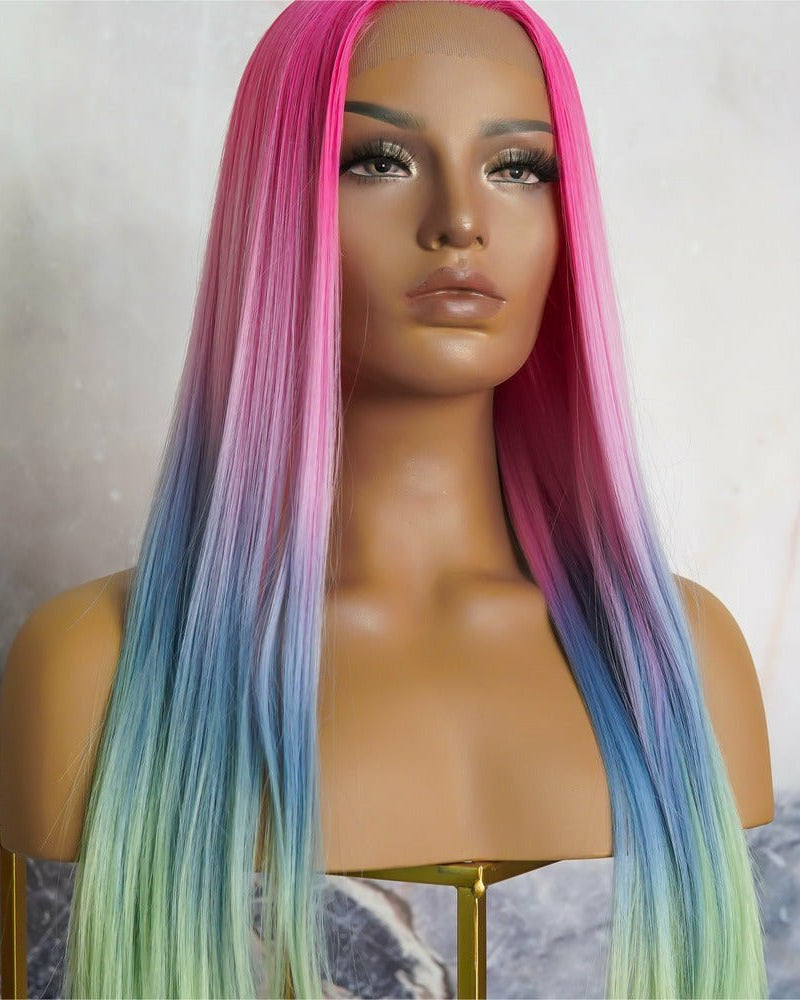 ATLANTIS Rainbow Ombre Lace Front Wig - Milk & Honey Wigs