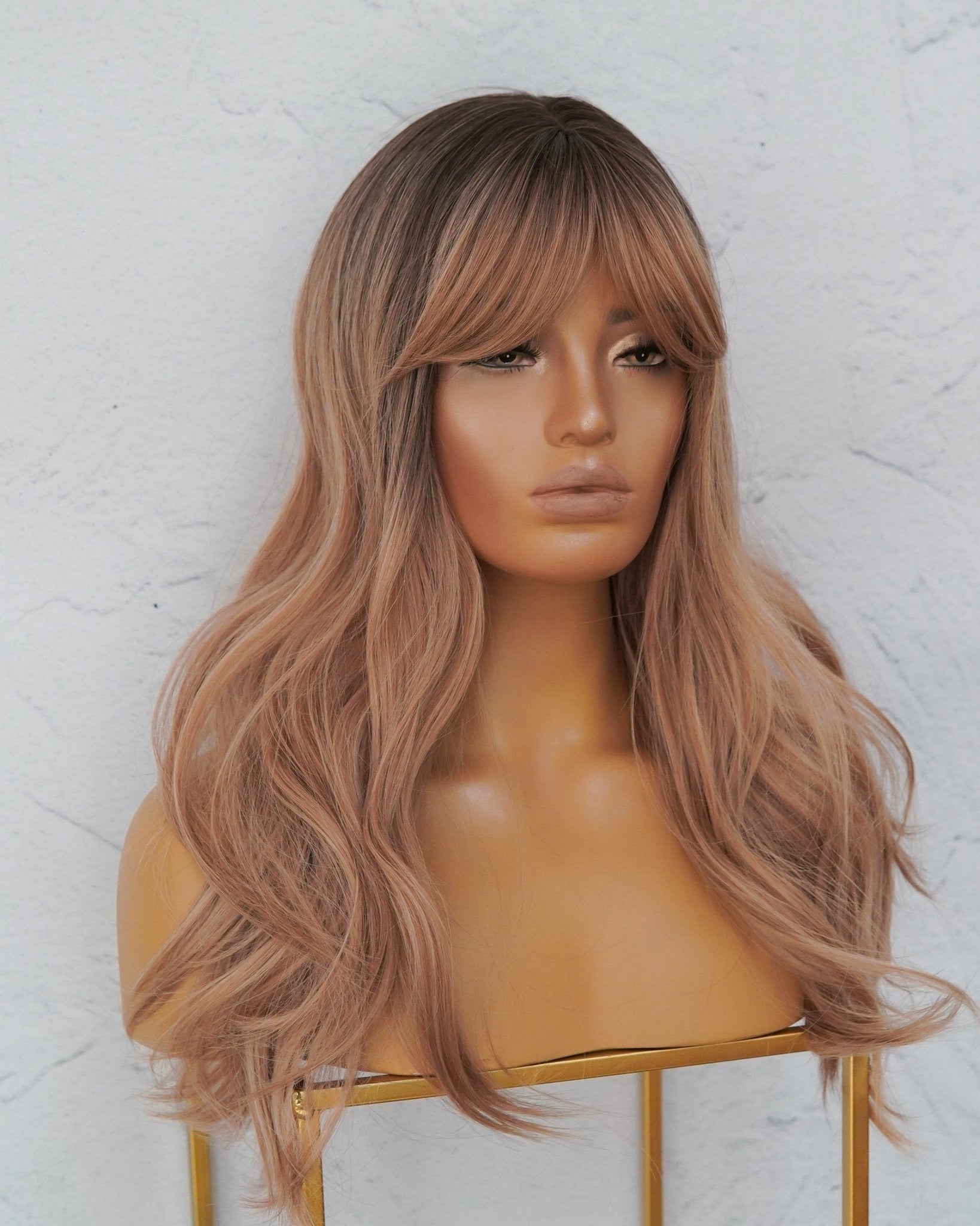AUGUST Brown Ombre Fringe Wig - Milk & Honey Wigs