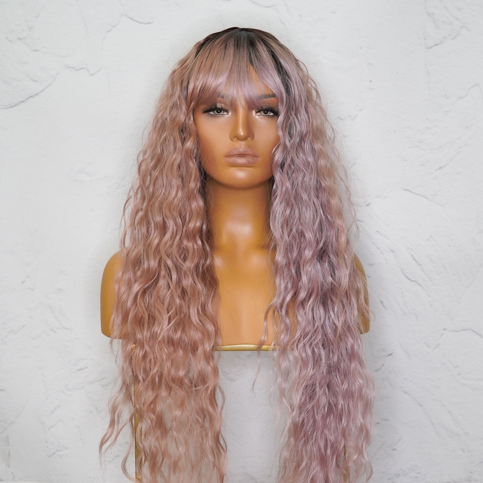 BETHANY Pink & Purple Ombe Fringe Wig - Milk & Honey Wigs