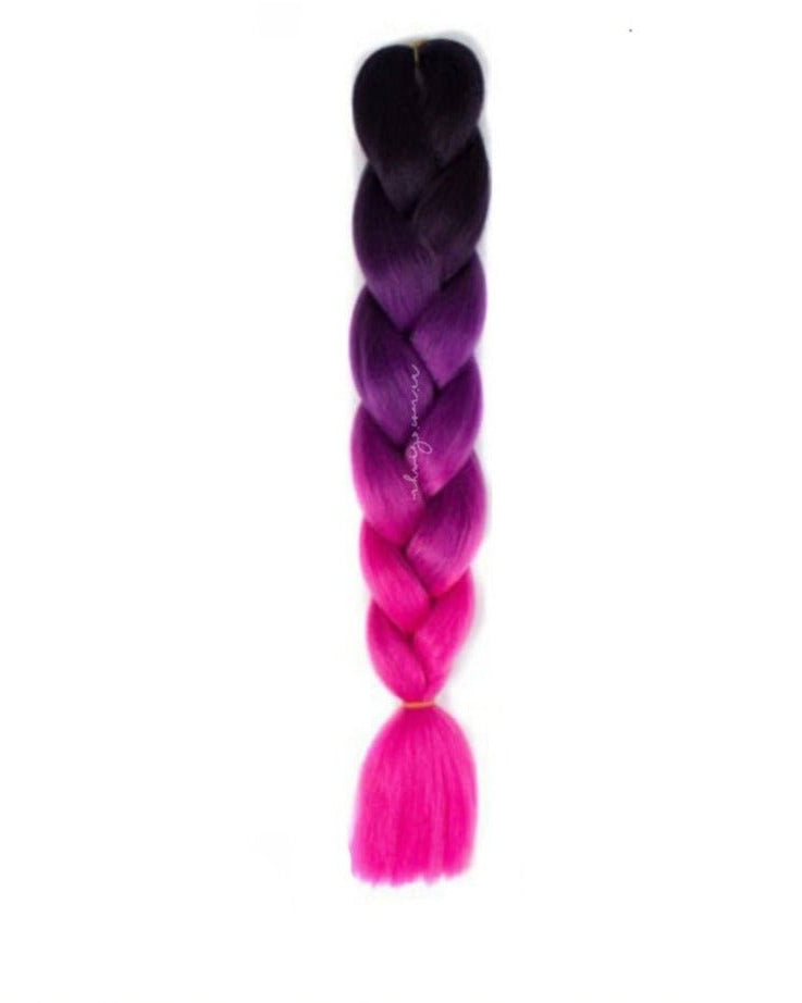 BLACK | DEEP PINK | HOT PINK OMBRÉ 24" - Milk & Honey Wigs