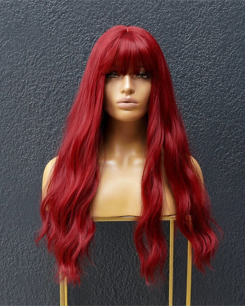 BONNIE Burgundy Red Fringe Wig - Milk & Honey Wigs