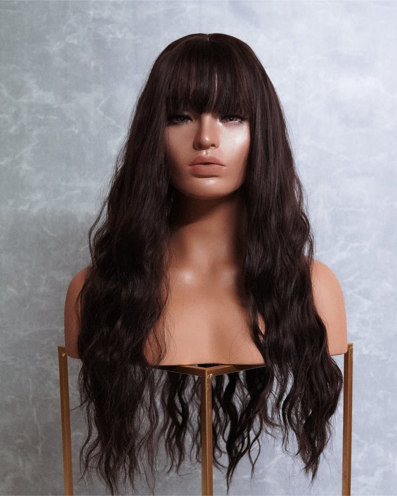 BONNIE Dark Brown Fringe Wig - Milk & Honey Wigs