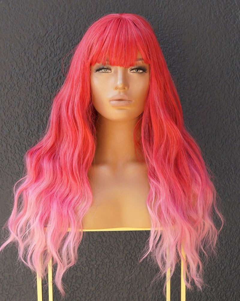 BONNIE Ombre Pink Fringe Wig - Milk & Honey Wigs