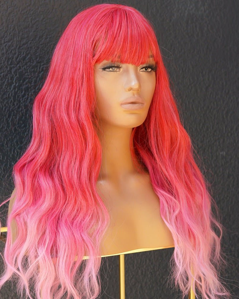 BONNIE Ombre Pink Fringe Wig - Milk & Honey Wigs