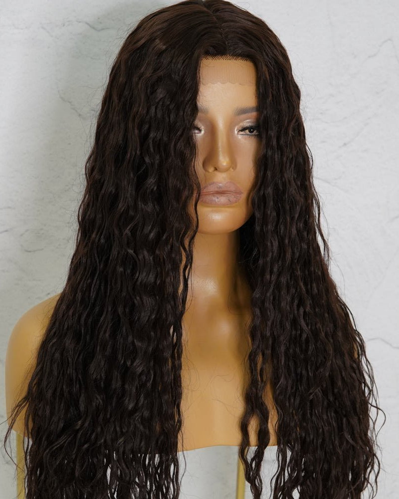 CAMILLA Wet Look Dark Brown Lace Front Wig - Milk & Honey Wigs