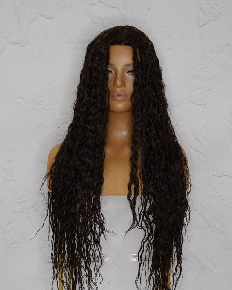CAMILLA Wet Look Dark Brown Lace Front Wig - Milk & Honey Wigs