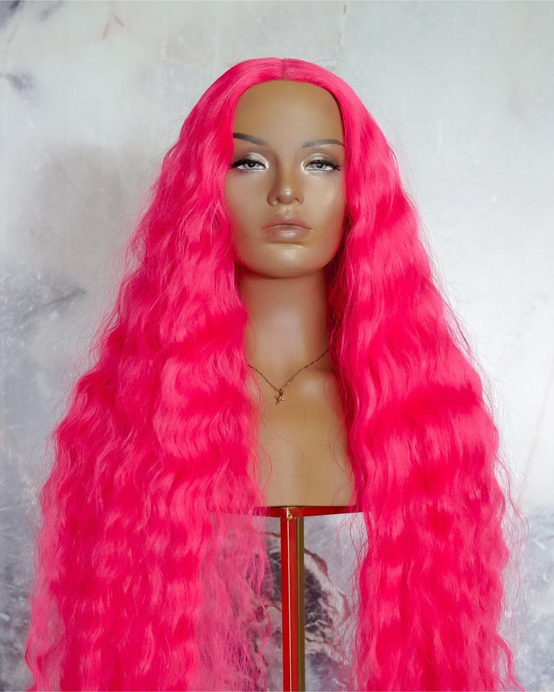 CARDI 40" Neon Pink Lace Front Wig - Milk & Honey Wigs