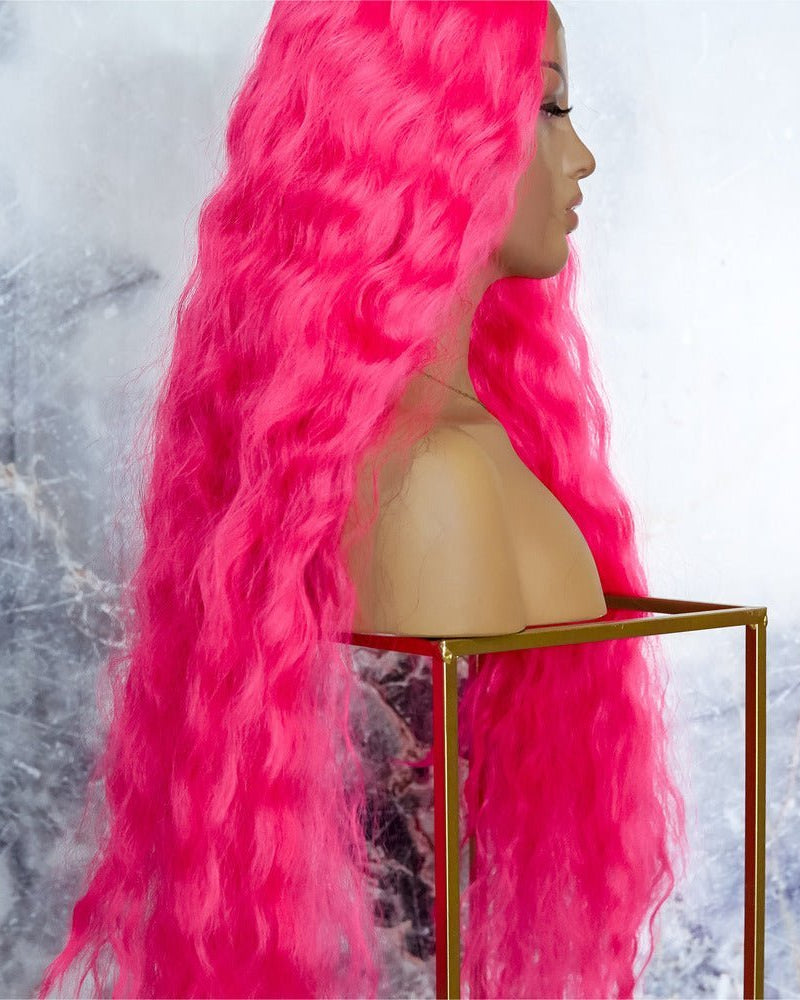 CARDI 40" Neon Pink Lace Front Wig - Milk & Honey Wigs