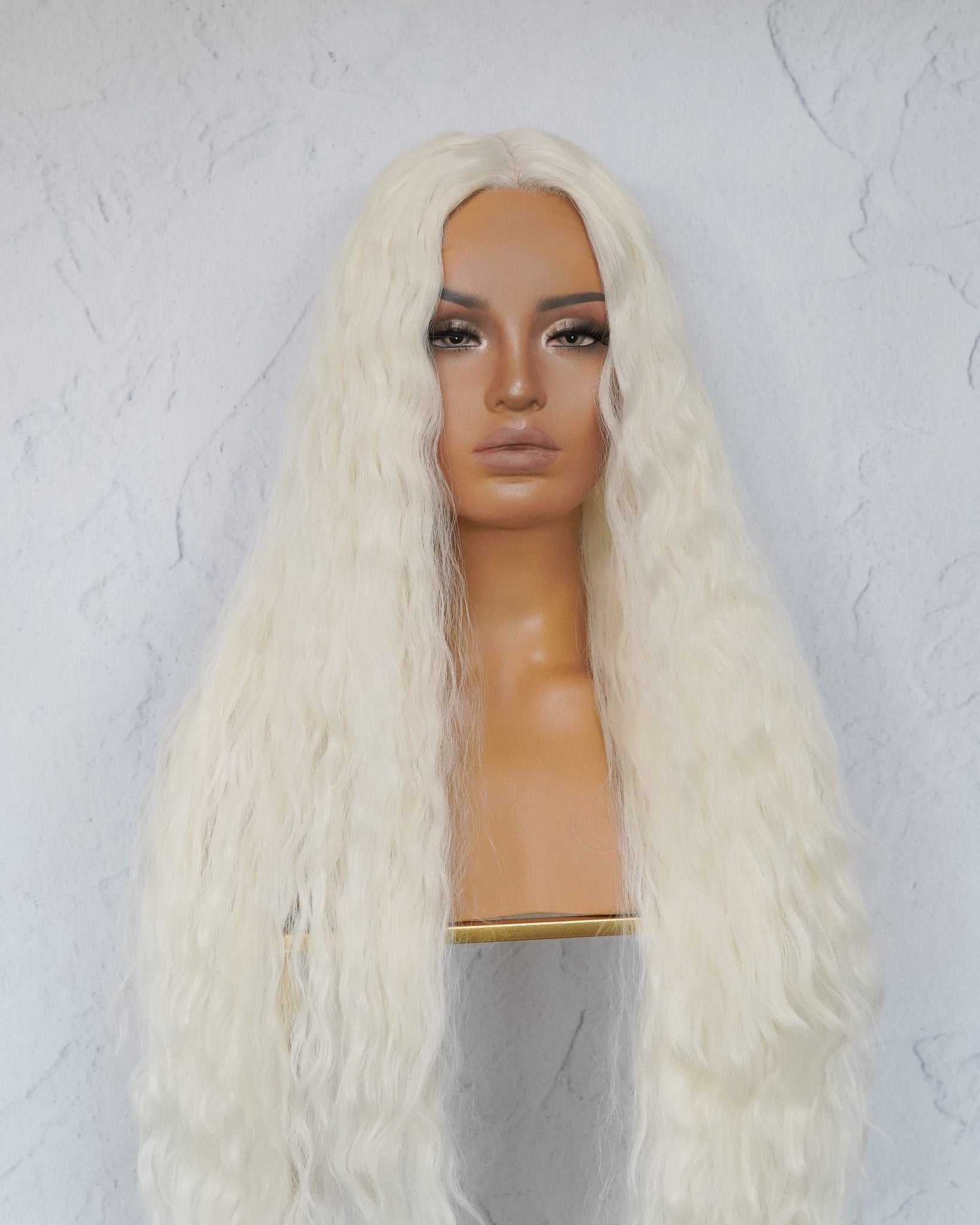 CARDI 40" White Platinum Blonde Lace Front Wig - Milk & Honey Wigs