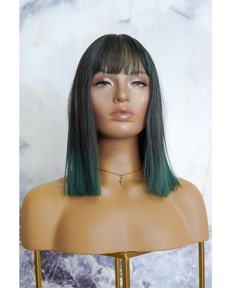 CHLOE Green Fringe Wig - Milk & Honey Wigs