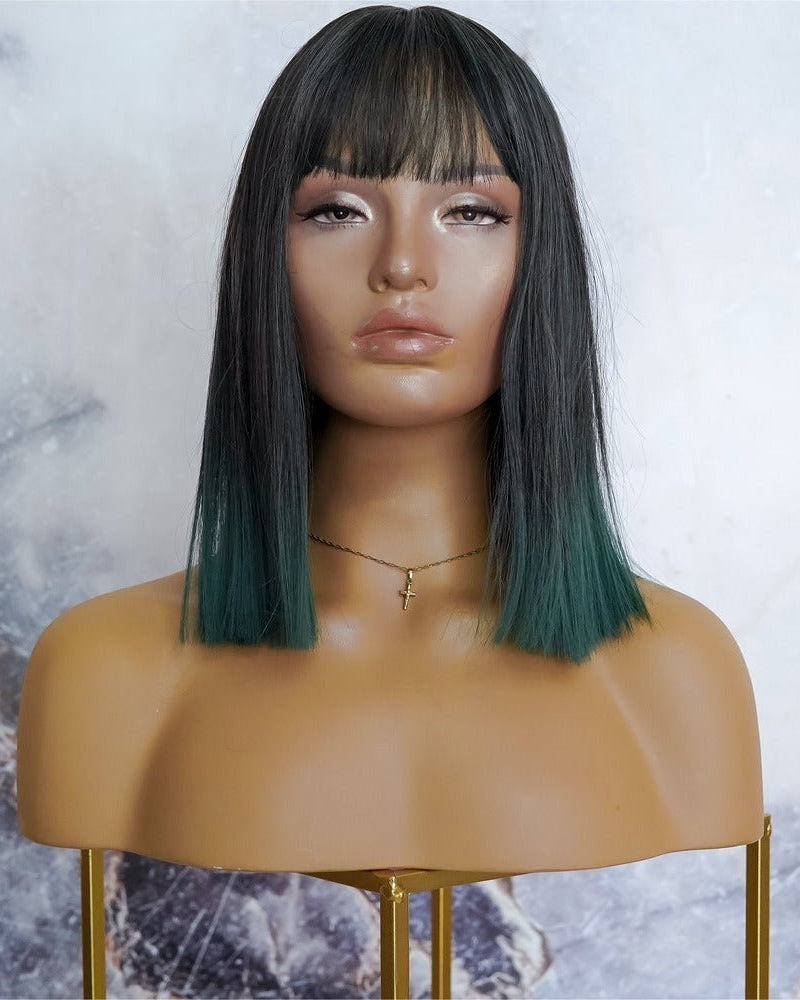CHLOE Green Fringe Wig - Milk & Honey Wigs