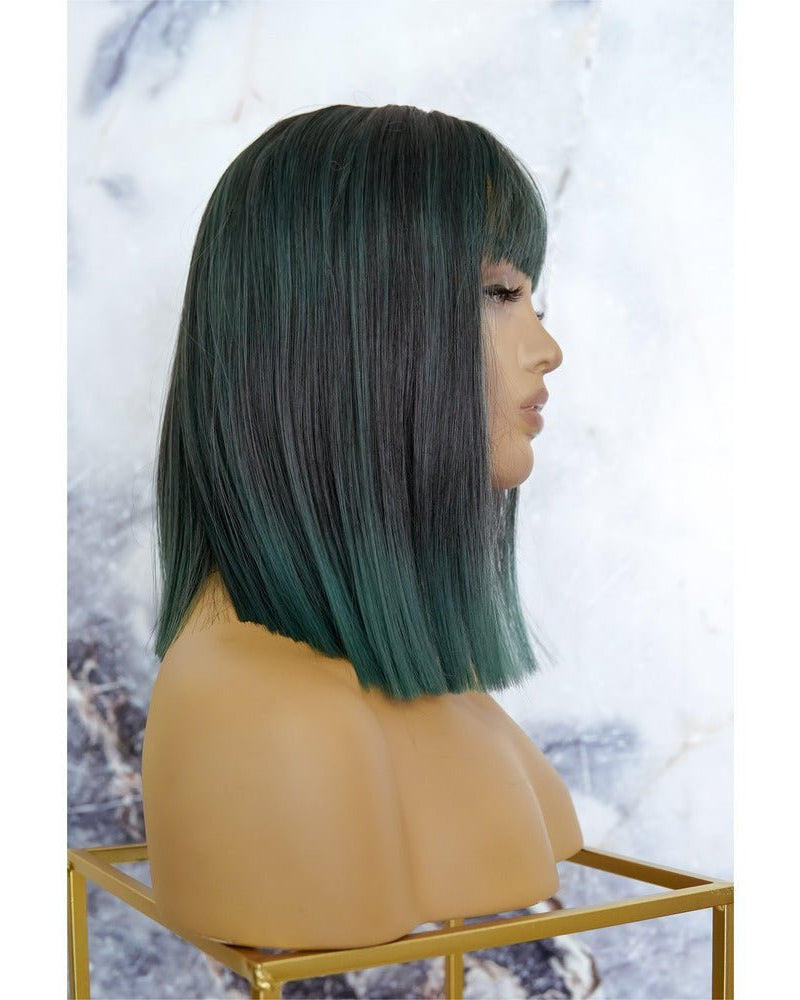 CHLOE Green Fringe Wig - Milk & Honey Wigs