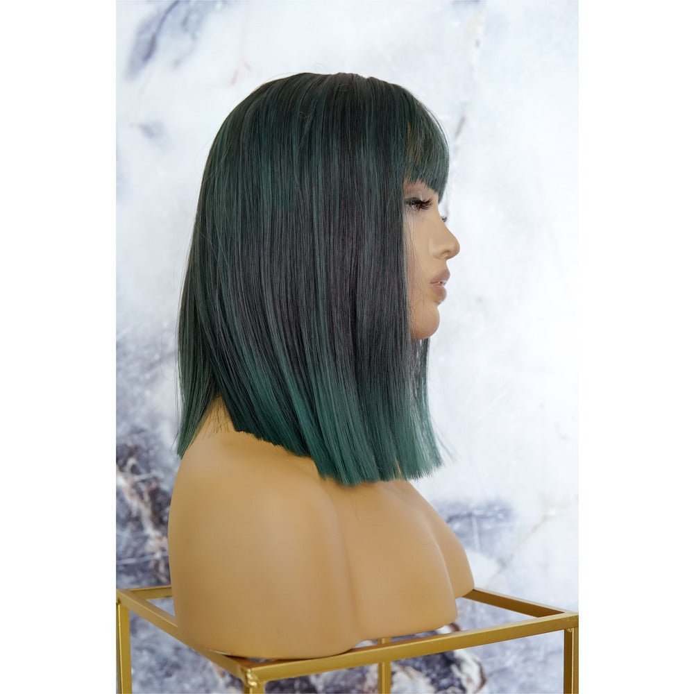 CHLOE Green Fringe Wig - Milk & Honey Wigs