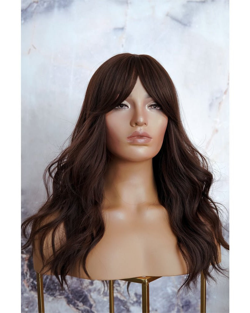 CLAIRE Dark Brown Fringe Wig - Milk & Honey Wigs