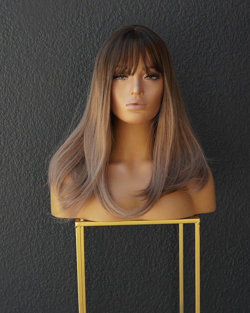 CLARA Ombre Brown Fringe Wig - Milk & Honey Wigs