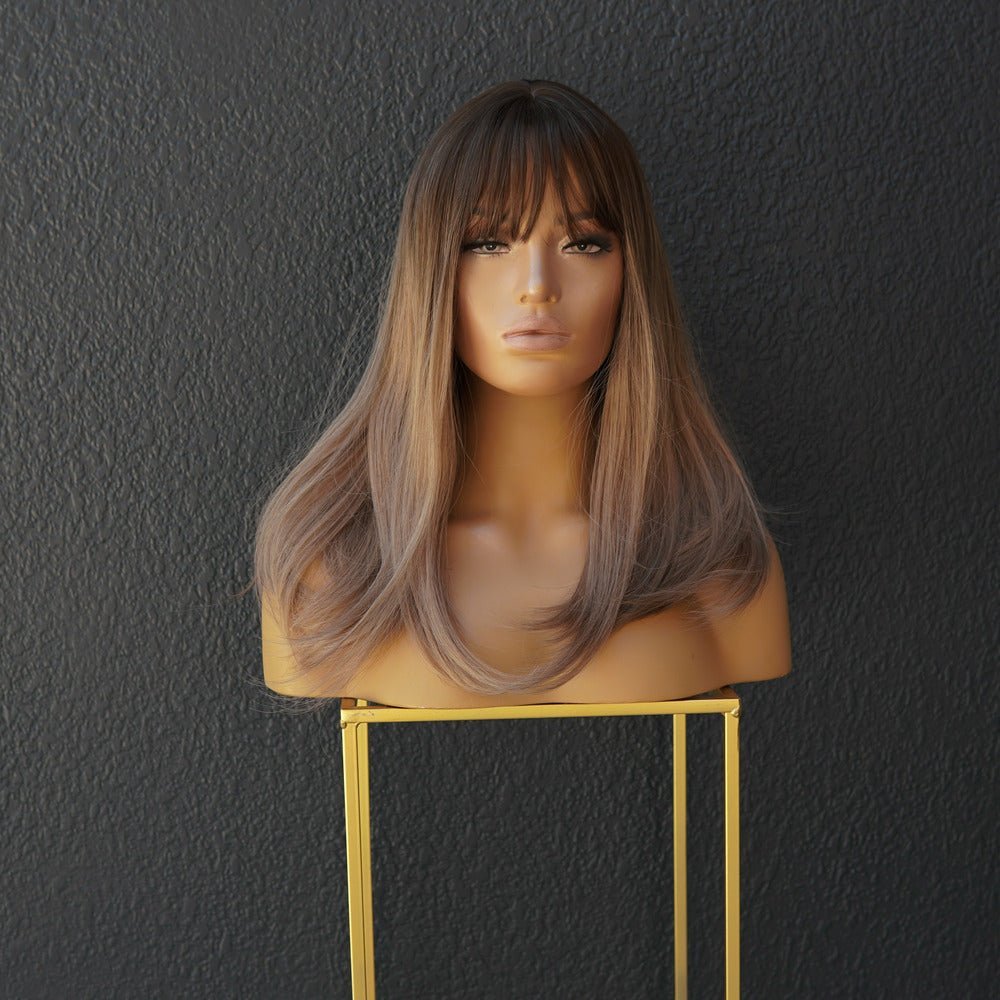 CLARA Ombre Brown Fringe Wig - Milk & Honey Wigs