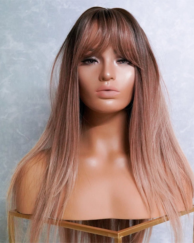 COOPER Brown Ombre Fringe Wig - Milk & Honey Wigs