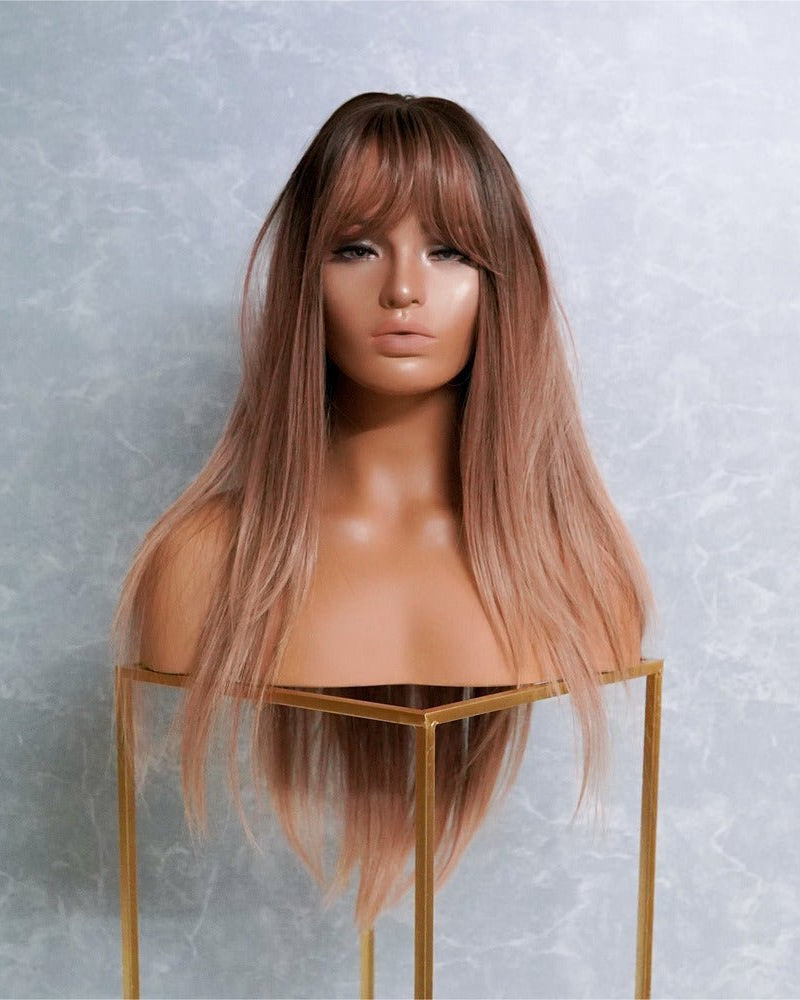 COOPER Brown Ombre Fringe Wig - Milk & Honey Wigs