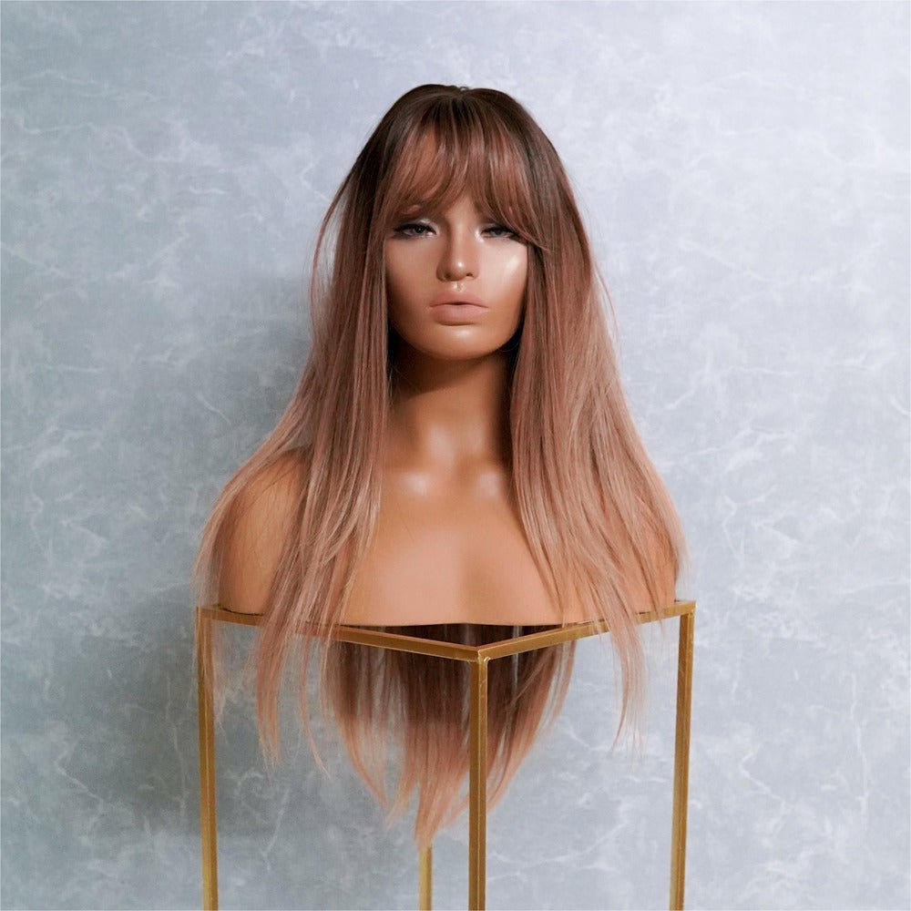 COOPER Brown Ombre Fringe Wig - Milk & Honey Wigs