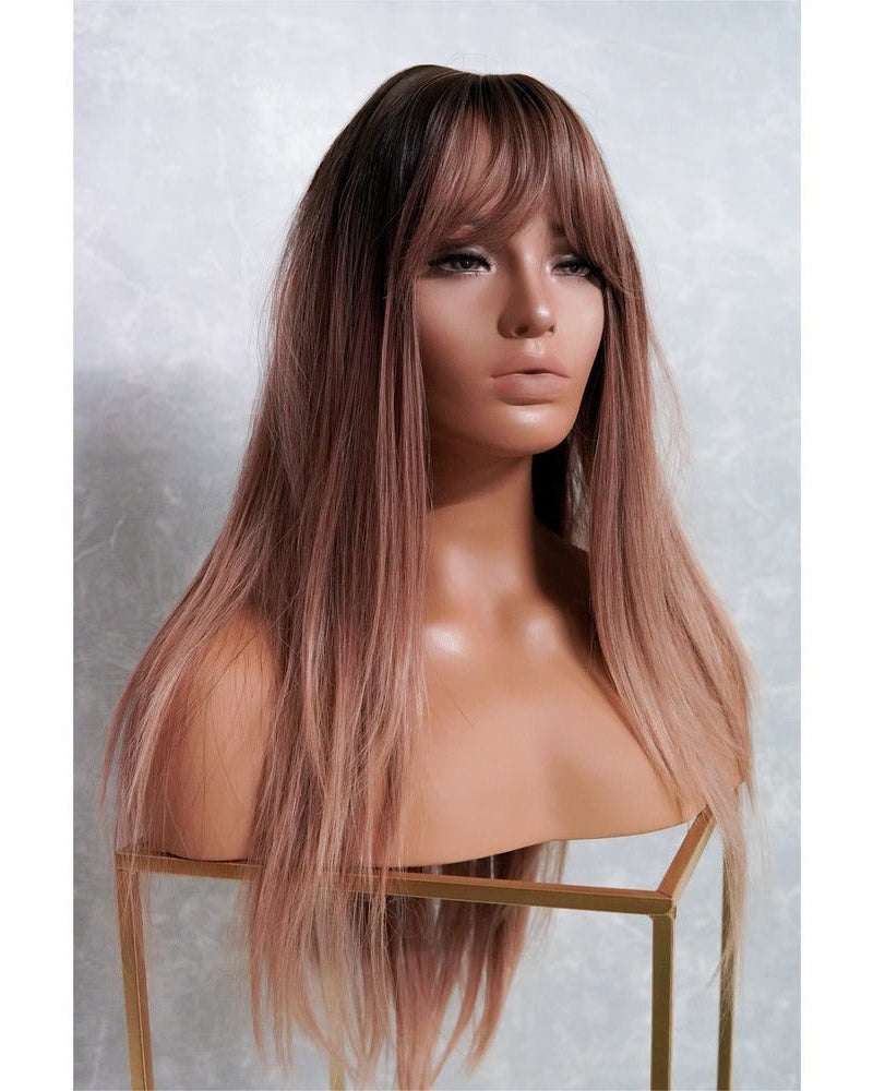 COOPER Brown Ombre Fringe Wig - Milk & Honey Wigs
