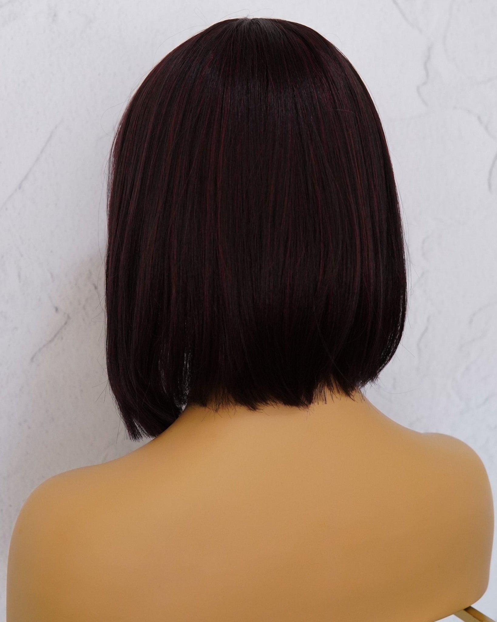 COURTNEY Burgundy Fringe Wig - Milk & Honey Wigs