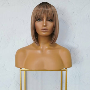 COURTNEY Ombre Caramel Fringe Wig - Milk & Honey
