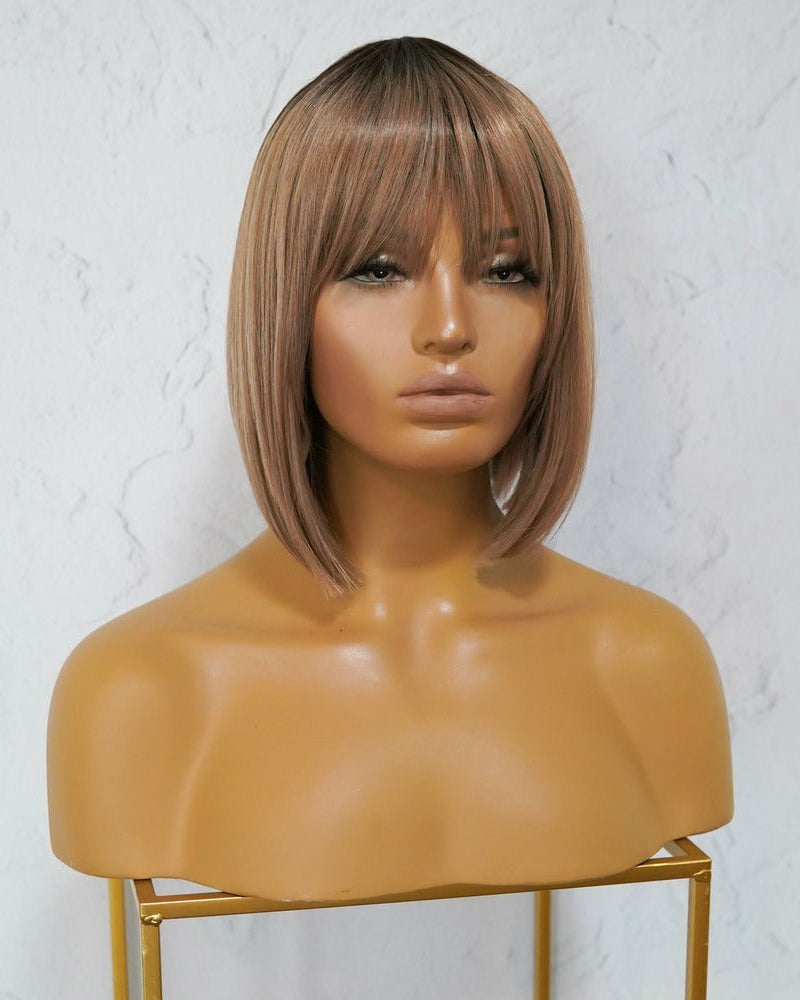 COURTNEY Ombre Caramel Fringe Wig - Milk & Honey Wigs