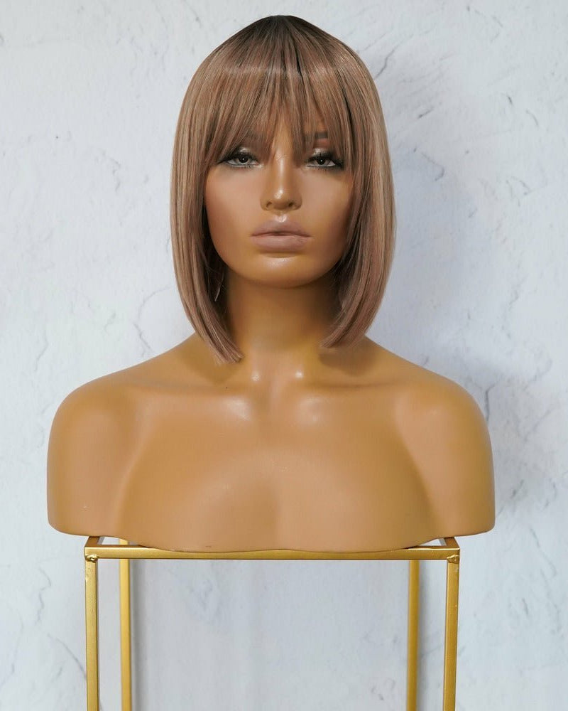COURTNEY Ombre Caramel Fringe Wig - Milk & Honey Wigs