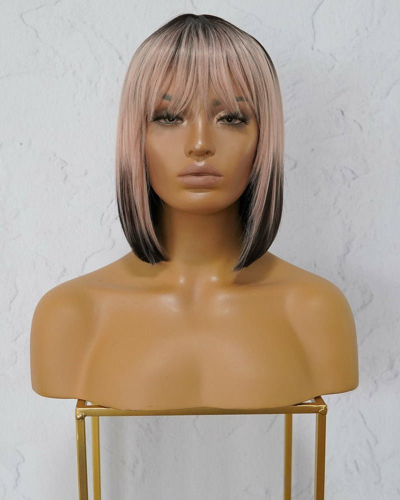 COURTNEY Ombre Pink Fringe Wig - Milk & Honey Wigs