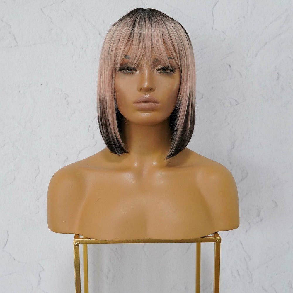 COURTNEY Ombre Pink Fringe Wig - Milk & Honey Wigs