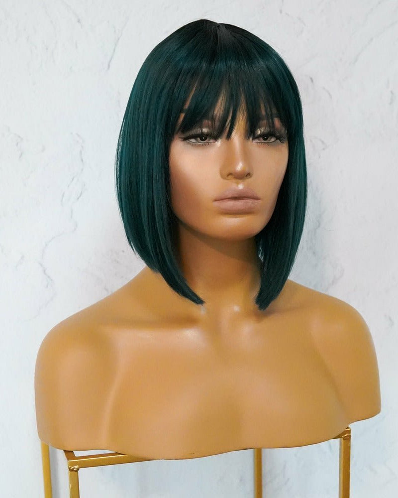 COURTNEY Teal Fringe Wig - Milk & Honey Wigs