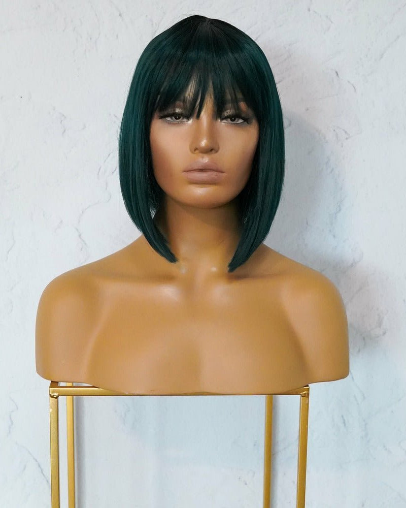 COURTNEY Teal Fringe Wig - Milk & Honey Wigs